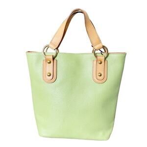 Maurizio Taiuti Green Genuine Leather Mini Bucket Handbag Purse NWT
